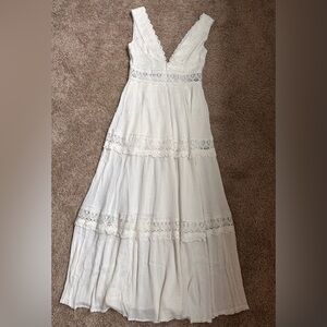 Forever 21 White Lace Tiered Maxi Dress